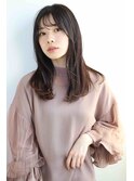黒髪ロングヘアストレートヘアストレートパーマ前髪