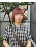 こなれ感◎ ブリーチで作るくすみピンクベージュボブ