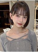 オリーブグレー/ボブ/顔周り/小顔/レイヤー/髪質改善/縮毛矯正