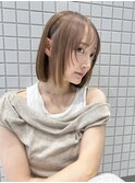 くびレイヤーボブルフネビージュ小顔ワンレンこなれミディ