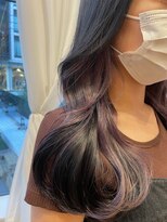 バイオレット 表参道店(Violet)&nbsp;インナーカラーぶどうピンク×アッシュグレー