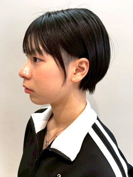 オレンジペコ(orange peco) ショート 顔周りカット 刈り上げ 黒髪 前髪カット 髪質改善 20代