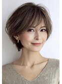 白髪ぼかし脱白髪染め大人ショート40代50代60代