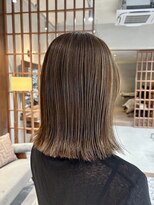 オーガニックトリコ 所沢(organic+tricot)&nbsp;40代50代◎夏カラー◎大人ベージュハイライト×外はねボブ