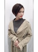 小顔、ワンサイドショート☆大人の前下がりショートボブ
