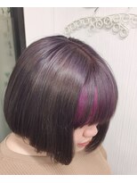 ヘアー サロン ガット(hair salon Gatto)&nbsp;☆涼しげ！前下がりボブスタイル／アメジスト夏カラー☆