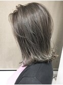 切りっぱなしボブ_アッシュグレイ
