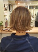 ハイライトグラデーション×切りっぱなし外はねボブ！