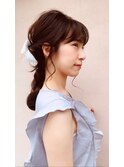 編み下ろしポニーテール　結婚式　二次会　パーティー