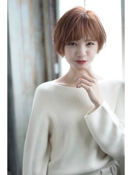 ルララドゥ ナチュラル愛され/小顔ひし形ショート×オレンジアッシュカラー