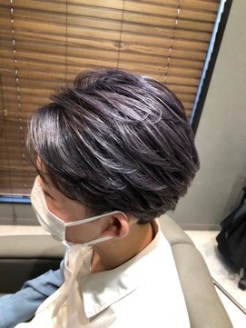 リム(RiM) ハイトーンカラーパープルメンズ/MEN‘S HAIR/マッシュヘア