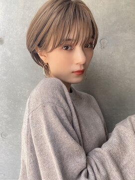 エニ 自由が丘(ENi) 黒髪/グレーベージュ/レイヤーロング/前髪パーマ[自由が丘駅]