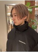 ハンサムショート/前髪なし/ハイライト/ショートヘア/銀座有楽町