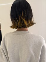 ノーカ 代官山(nohka)&nbsp;毛先ハイライトカラー　切りっぱなしボブ