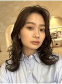 #ミディアムレイヤー　　20代30代　ニュアンスパーマ