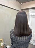 くびれヘア/暗めカラー/アプリコットオレンジ/縮毛矯正