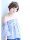 ローライトアッシュブラウン大人かわいい小顔ワンサイドショート