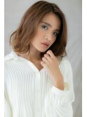カーキベージュホイルカラー濡れ髪ルーズヘアZ戸頭10代20代30代