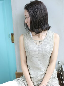 バース(BIRTH) 天神【BIRTH】黒髪アッシュ×外ハネミディ