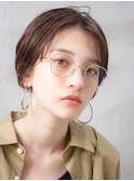 大人かわいい前髪セシルカットココアブラウンフリンジウェーブ