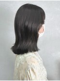 地毛風透明感カラーダークグレージュ＊くびれセミロングヘア