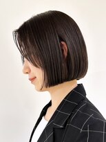 アルバム 池袋(ALBUM) ぷつっとボブ_斜めバンググレージュカラー_ba461381