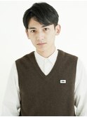 黒髪/グレーベージュ/レイヤーロング/前髪パーマ[新宿駅]