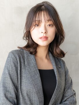 オースティン 調布アミックス(AUSTIN) 大人かわいい前髪セシルカットココアブラウンフリンジウェーブ