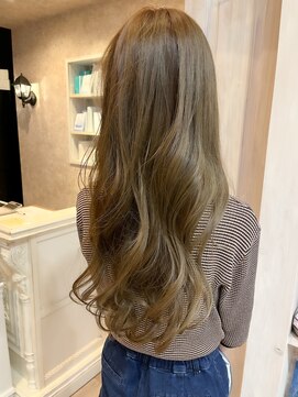 キャアリー(Caary) 福山人気オリーブベージュ白髪染めハイトーンブリーチなし30代夏