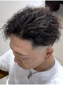 ツイスト強めツイストスパイラル×かき上げフェード ひたちなか