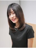 セミロング レイヤー 髪質改善 美髪