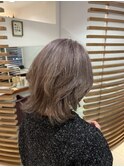 【透け感グレージュカラー】