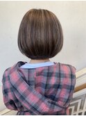 【morio成増/一戸】大人かわいいハイライトボブ前髪なし
