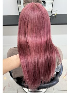 ピンクブリーチダブルカラー髪質改善ボルドーカラー10代20代30代