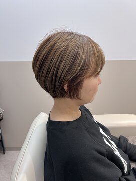 ソエル(Soell) 前下がり ショートボブ ミルクティー アースカラー 脱白髪染め