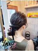 【ヘアセット】 黒リボンが映える大人の上品ローポニー /茅ヶ崎