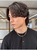 毛流れハンサムショートセンターパートメンズ黒髪爽やか