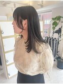 顔まわりレイヤーカット透明感イルミナグレージュ