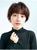 グランマッシュ暗めカラー/ショートボブ前髪髪質改善/原宿表参道