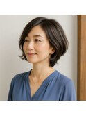 ミセスエレガントレイヤーショートボブ 30代 40代 50代 60代