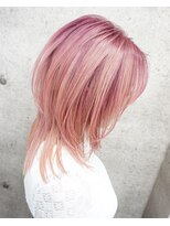 ヘアテリア リュウ 大塚(hair teria ryu) フルブリーチ/ペールピンク/ミディアムウルフ