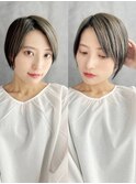 《30代～大人透明感》白髪ぼかしハイライト＋艶カラー[新宿]