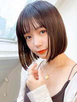 ビーポッシュ ジャスパー店(Be Posh) 暗髪ボブグレージュ髪質改善ストレート艶髪前下がりボブ