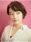 大人女性に人気☆柔らかカールショートボブ