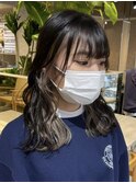インナーカラーイヤリングカラーダブルカラーベージュカラー韓国