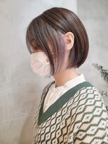 エリマ 武蔵小杉(elima) ショートカットくびれショート前下がりボブベージュカラー40代