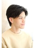 【新富町】メンズビジネスツーブロック襟有りスタイル