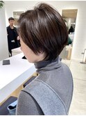 大人ショート/ショートボブ/白髪ぼかしハイライト/武蔵小杉