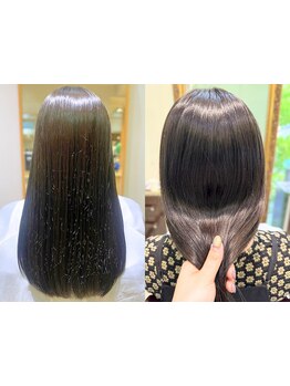 髪質改善トリートメントと縮毛矯正で、まとまらない髪もうるツヤに◎パーマ落としもお任せください♪