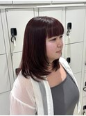 【ワンカラー】艶髪ワインレッド×レイヤーカット